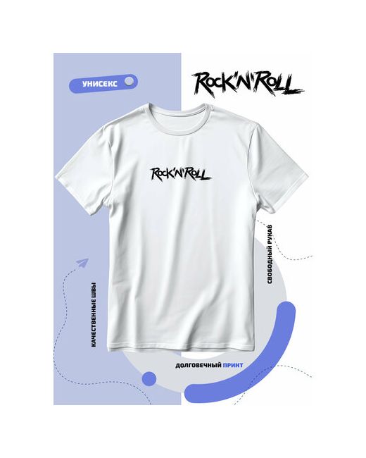 Smail-p Футболка нарисованная штрихами надпись rock-n-roll размер 7XL