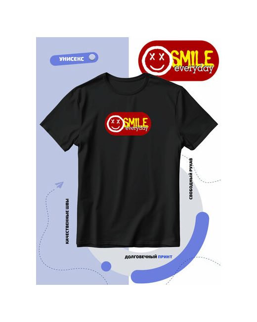 Smail-p Футболка веселый смайлик smile everyday-улыбайся каждый день размер 4XS
