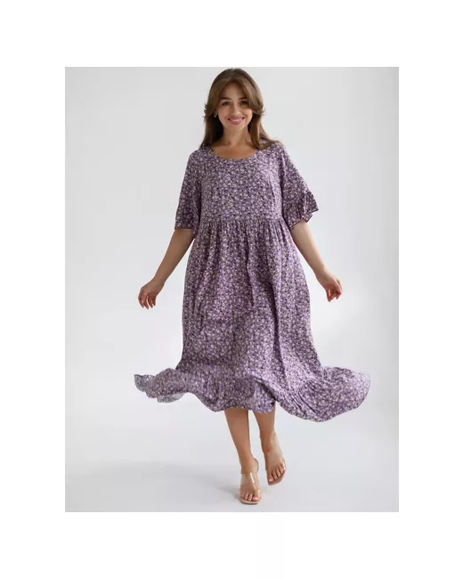 Текстильный край Платье размер 46 лиловый
