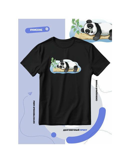 Smail-p Футболка панда лежит на бревне и улыбается размер