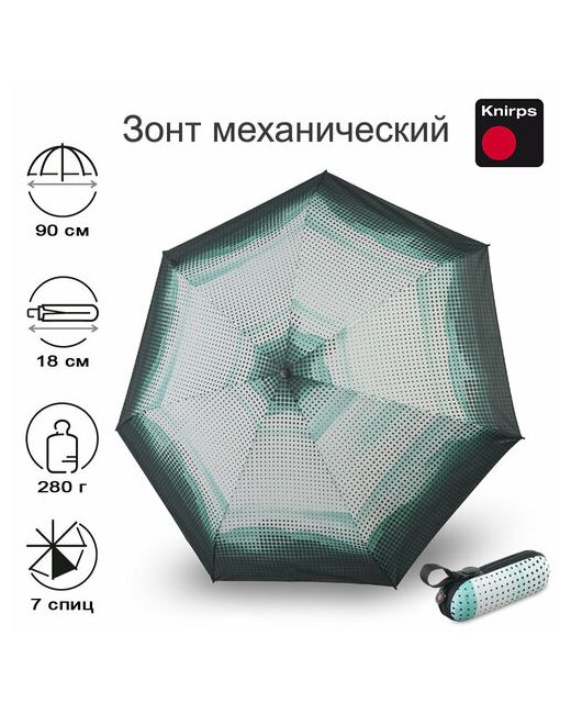 Knirps Мини-зонт зеленый черный