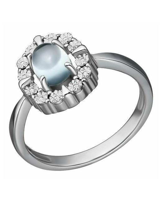 UVI Ювелирочка Перстень Серебряное кольцо 925 пробы с Топазом серебро проба родирование топаз размер 20 голубой серебряный