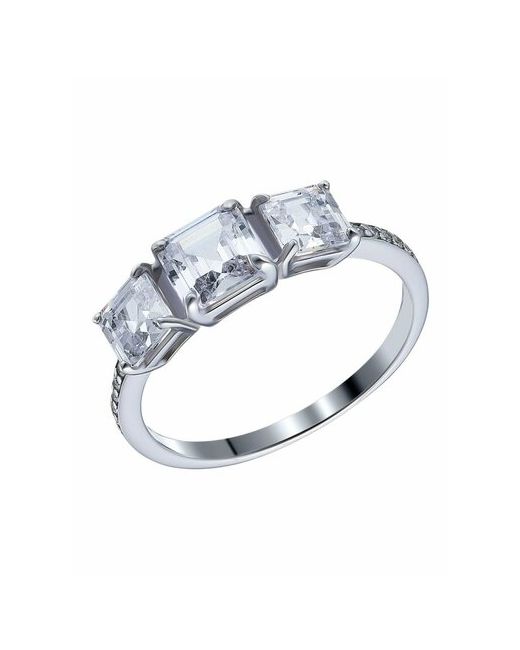 UVI Ювелирочка Перстень Серебряное кольцо 925 пробы с Фианитами серебро проба родирование фианит серебряный бесцветный