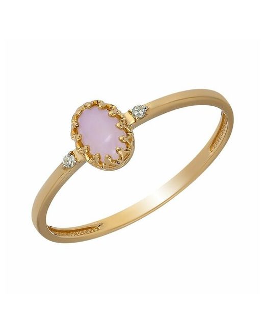 UVI Ювелирочка Перстень Золотое кольцо 585 пробы с Опалом и Бриллиантом красное золото проба родирование опал бриллиант бесцветный розовый