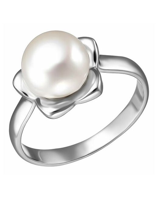 UVI Ювелирочка Перстень Серебряное кольцо 925 пробы с Жемчугом серебро проба родирование жемчуг культивированный размер 19 белый серебряный