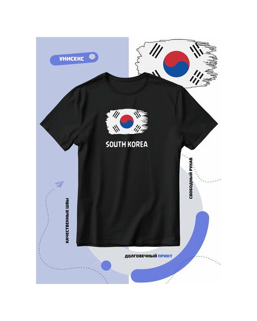 Smail-p Футболка с флагом Южной Кореи-South Korea размер