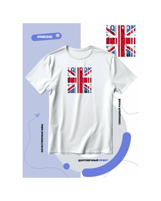 Smail-p Футболка надпись London в виде флага Великобритании размер