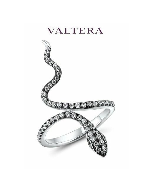Valtera Перстень серебро 925 проба родирование фианит размер 16.5 серебряный