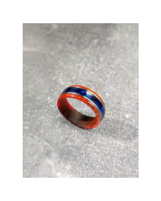 RetroGlow Кольцо полимерная глина металл размер 17 ширина 5 мм синий