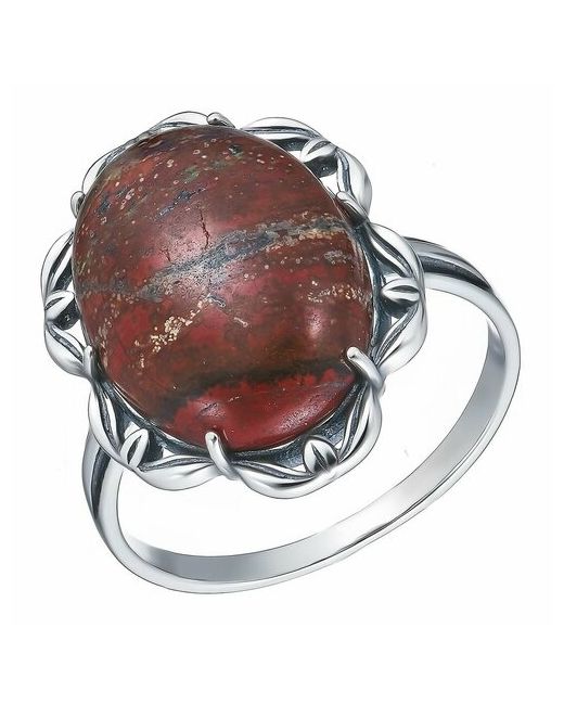 UVI Ювелирочка Перстень Серебряное кольцо 925 пробы с Яшмой серебро проба оксидирование яшма размер 18 серебряный