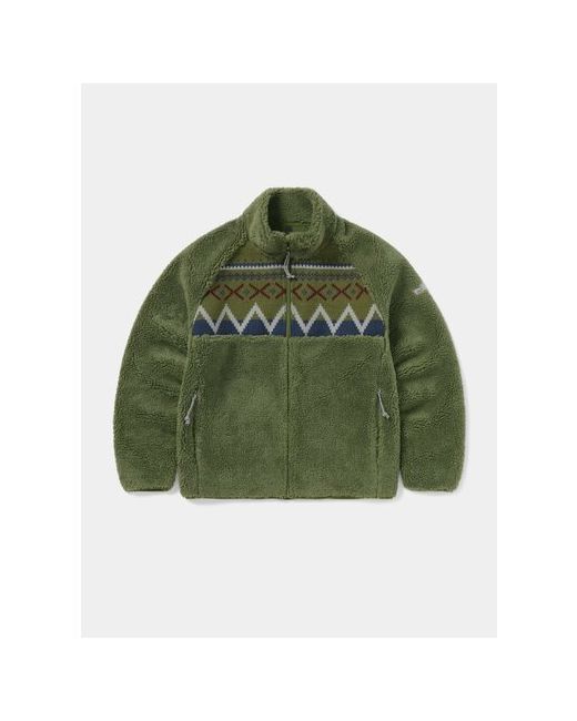 thisisneverthat Куртка Knit Paneled Fleece Jacket размер зеленый