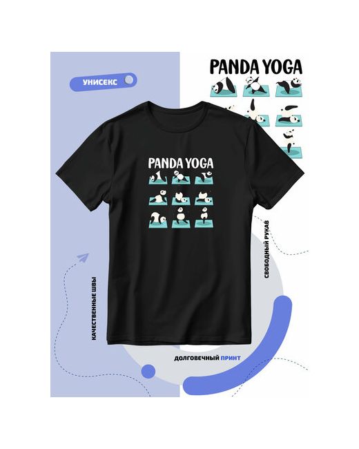 Smail-p Футболка panda yoga с мишками выполняющими упражнения размер 3XS