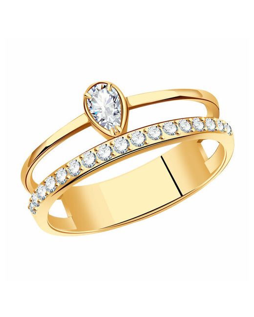 Diamant online Кольцо золото 585 проба фианит размер 17.5 бесцветный
