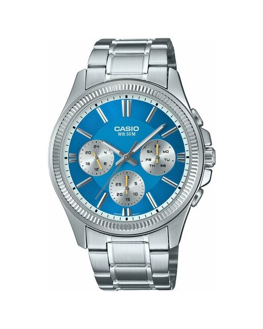 Casio Наручные часы серебряный голубой