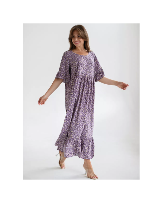 Текстильный край Платье размер 56 лиловый