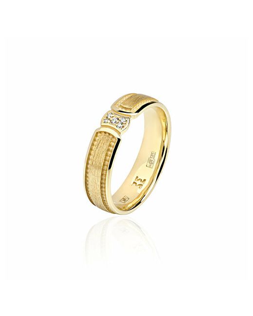 Эстет Кольцо обручальное желтое золото 585 проба бриллиант размер 18.5
