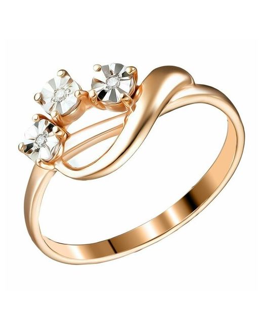 UVI Ювелирочка Перстень Серебряное кольцо 925 пробы с Бриллиантами серебро проба золочение родирование бриллиант серебряный бесцветный