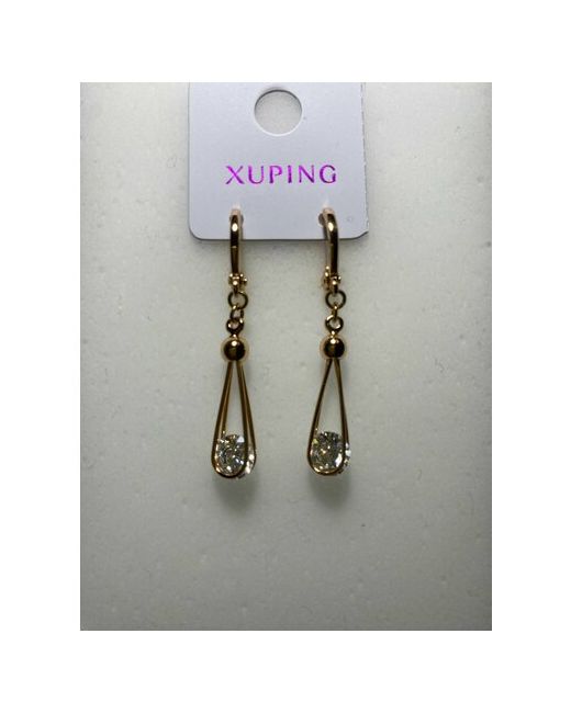 Xuping Jewelry Серьги с подвесками Каплявидные циркон размер/диаметр 36 мм