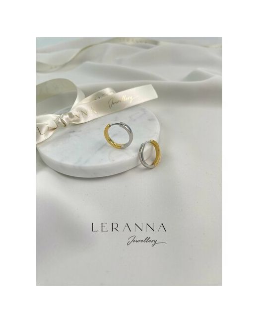 Leranna Серьги Серьги-основы базовые биколор размер/диаметр 20 мм золотой серебряный