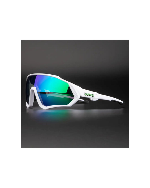 Kapvoe Солнцезащитные очки Очки спортивные унисекс для лыж велосипеда туризма очки/KE9408-06 белый зеленый