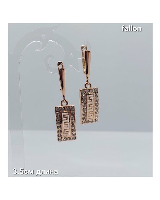 FJ Fallon Jewelry Серьги длинные бижутерия серьги висячие позолоченные сережки искусственный камень размер/диаметр 35 мм