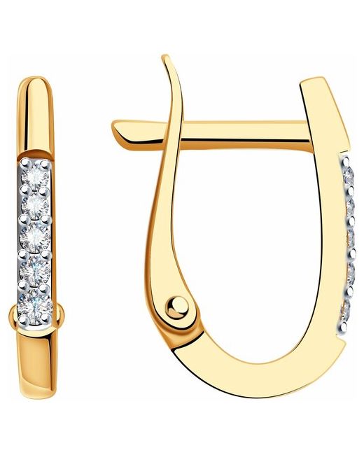 Diamant online Серьги золото 585 проба фианит длина 1.5 см