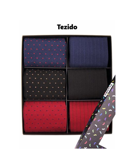 Tezido Носки 6 пар размер 41-46 красный синий черный