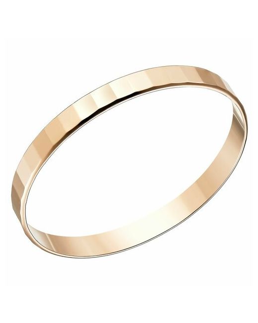 UVI Ювелирочка Перстень Золотое кольцо 585 пробы Обручальное с алмазной обработкой красное золото проба размер 17