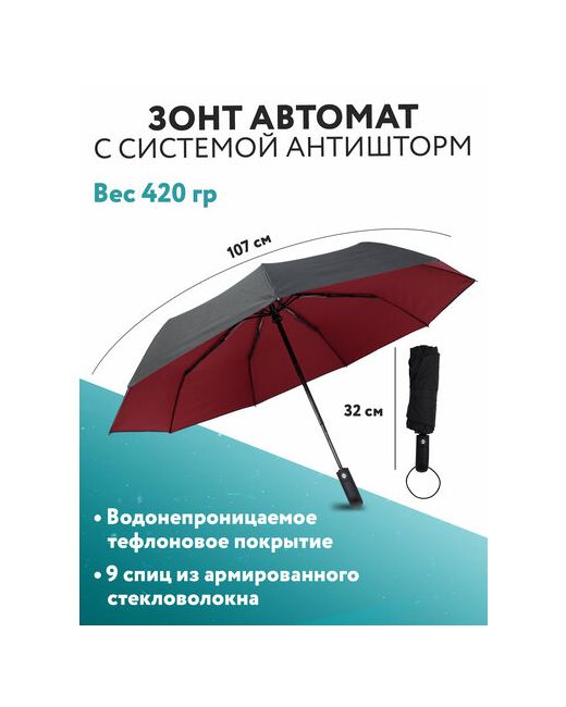 Purevacy Смарт-зонт черный красный