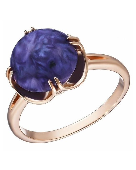 UVI Ювелирочка Перстень Серебряное кольцо 925 пробы с Чароитом серебро проба золочение чароит размер 19 фиолетовый