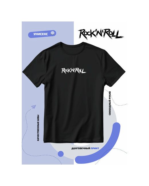 Smail-p Футболка нарисованная штрихами надпись rock-n-roll размер