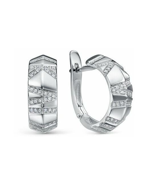 Diamant online Серьги серебро 925 проба фианит длина 1.8 см
