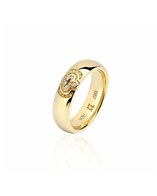 Эстет Кольцо обручальное желтое золото 585 проба бриллиант размер 16.5