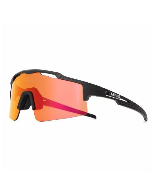 Kapvoe Солнцезащитные очки Очки спортивные унисекс для лыж велосипеда туризма KE-X75/Очки/Цвет01/ЧерныеОранжевые оранжевый черный
