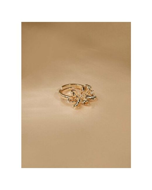 6.11 store Кольцо кольцо Цветок золото вставка из кристалла кристалл фианит безразмерное ширина 12 мм