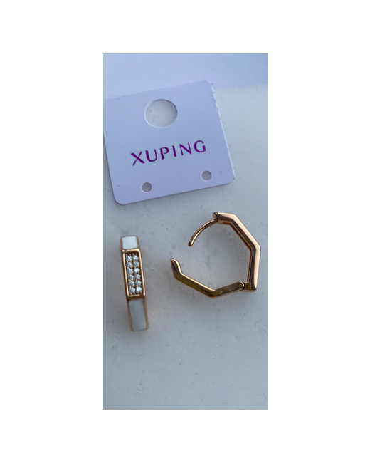 Xuping Jewelry Серьги грани циркон размер/диаметр 17 мм золотой