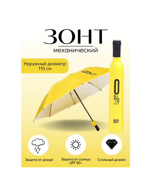 VINI Store Смарт-зонт желтый черный