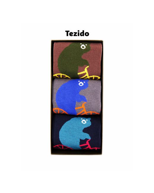 Tezido Носки 3 пары размер 41-46 серый синий