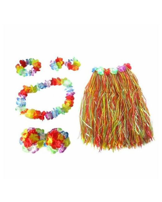 Весёлый Праздник Карнавальный набор Гавайи Разноцветный юбка ожерелье браслеты