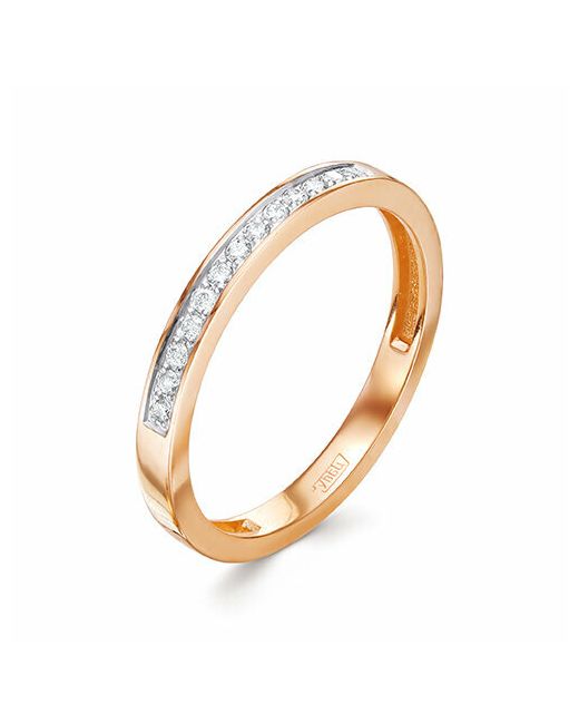 Первая бриллиантовая Кольцо комбинированное золото 585 проба бриллиант размер 16