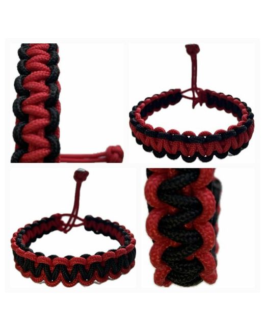 Sunny Street Славянский оберег плетеный браслет Красная змейка 1 шт. размер 7.5 см диаметр 7 красный черный