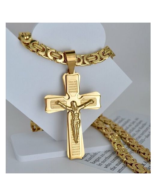 Onix_jewellery Комплект украшений Цепочка на шею с крестиком толстая стальная длина 60 см