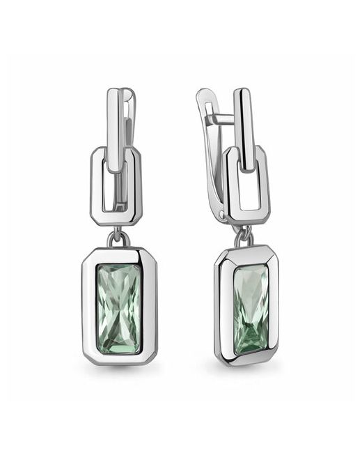 Diamant online Серьги серебро 925 проба празиолит