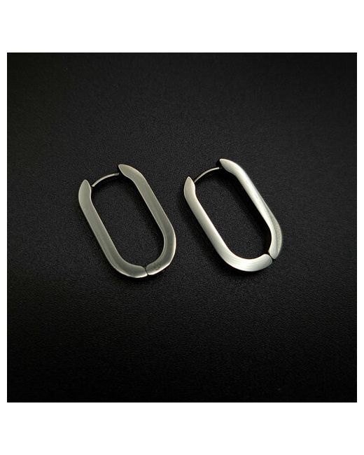 Reniva Серьги конго Треугольные серьги парные с проколом и размер/диаметр 2 мм серебряный черный