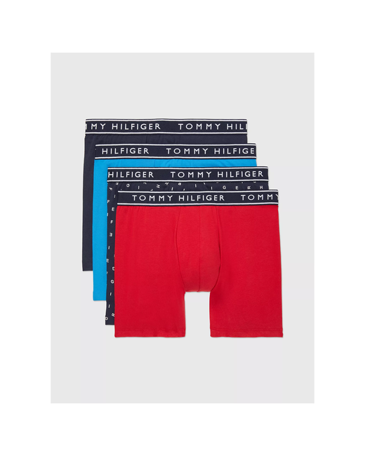 Tommy Hilfiger Трусы Cotton Stretch Boxer 4 шт. размер 71-76 см мультиколор красный синий