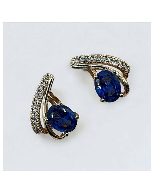 Fashion Jewelry Серьги фианит размер/диаметр 20 мм синий