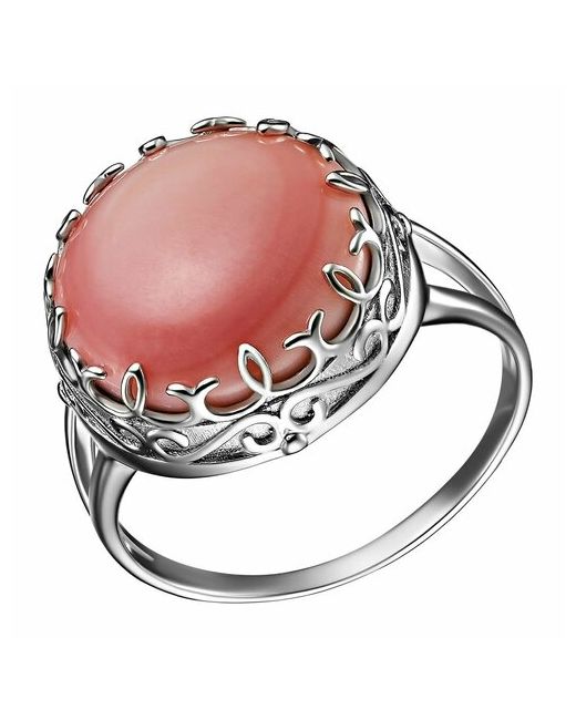 UVI Ювелирочка Перстень Серебряное кольцо 925 пробы с Кораллом серебро проба родирование коралл серебряный розовый