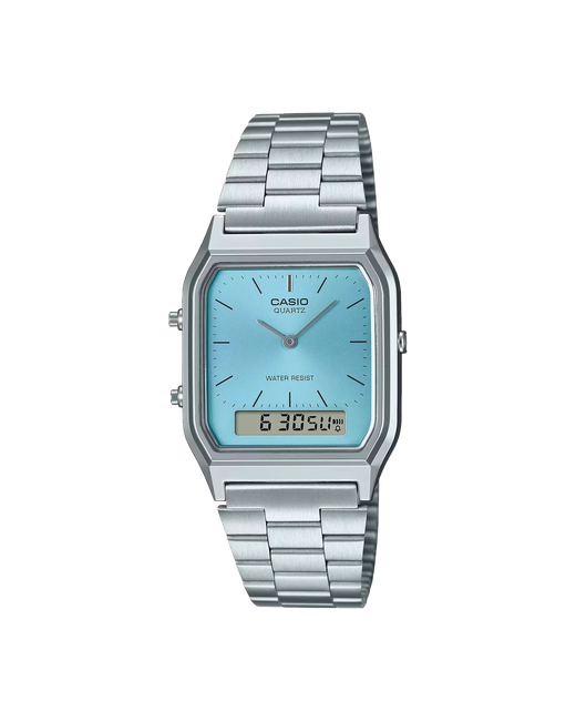 Casio Наручные часы Vintage AQ-230A-2A серебряный голубой