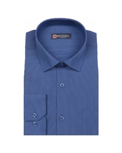 Shemart Рубашка Мужская рубашка прямой крой длинный рукав отделка ворота карман размер 41/42