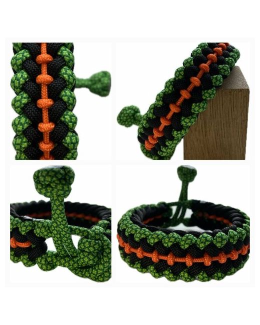 Sunny Street Славянский оберег плетеный браслет Сила Чи 1 шт. размер 7.5 см диаметр 7 зеленый оранжевый